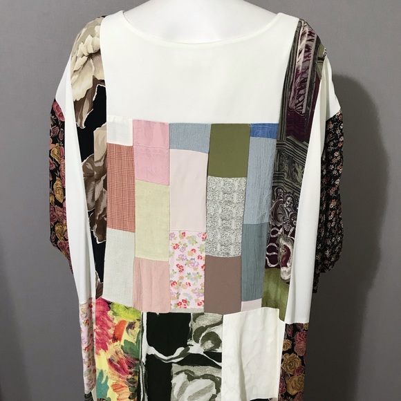 Vintage LBW Allover Patchwork Floral Artsy Maxi Tunic Dress Sz-4X - Picture 7 of 12